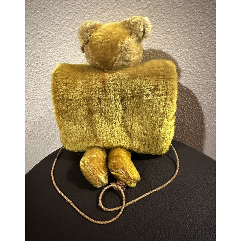 Vintage Mohair Child Teddy Bear Brown Hand Muff 11" Tall Joint Head Antique OOAK - Picture 2 of 10